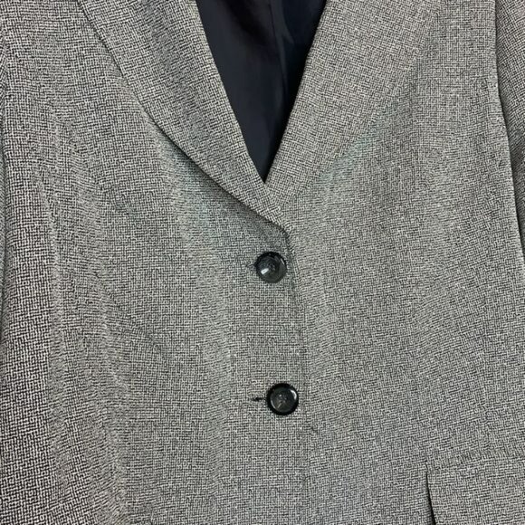 Larry Levine Classics Womens Two Button Suit Jacket Black White 14 PLUS SIZE - Picture 3 of 6